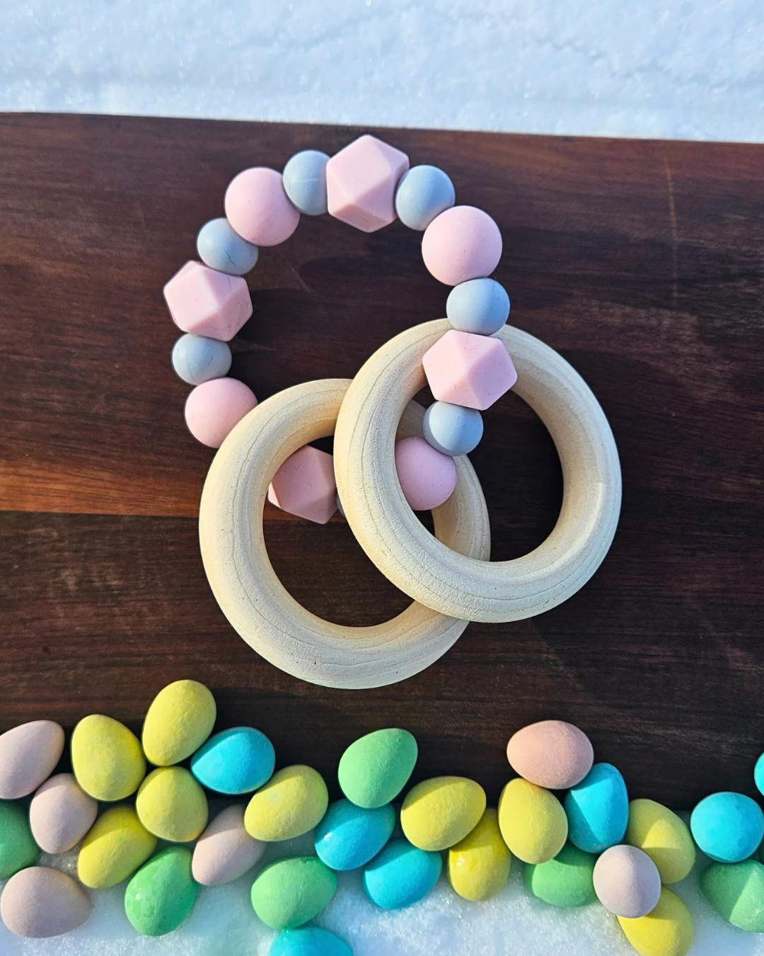 Pretty in Pink Teething Rattle
