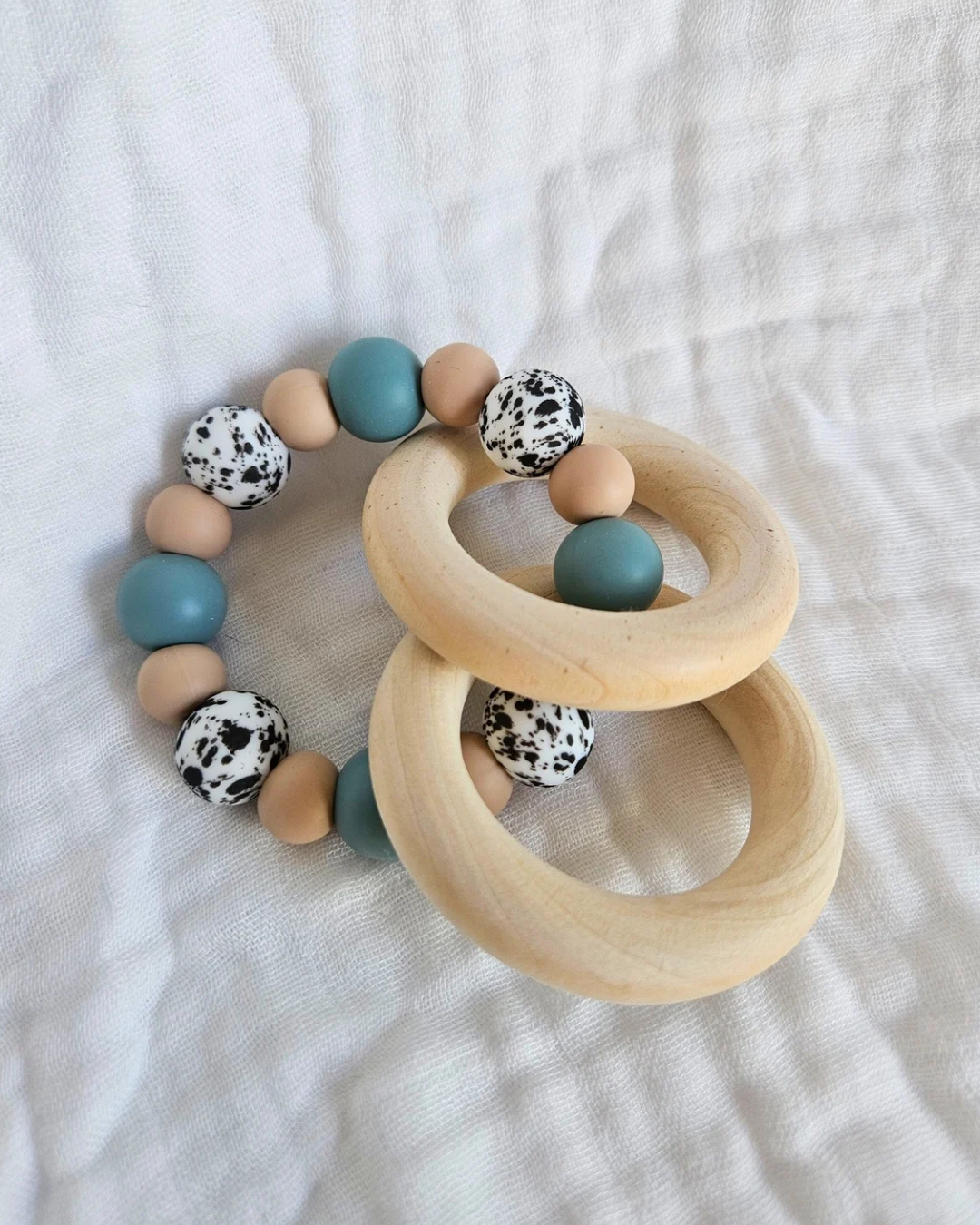 Misty Cowprint Teething Rattle