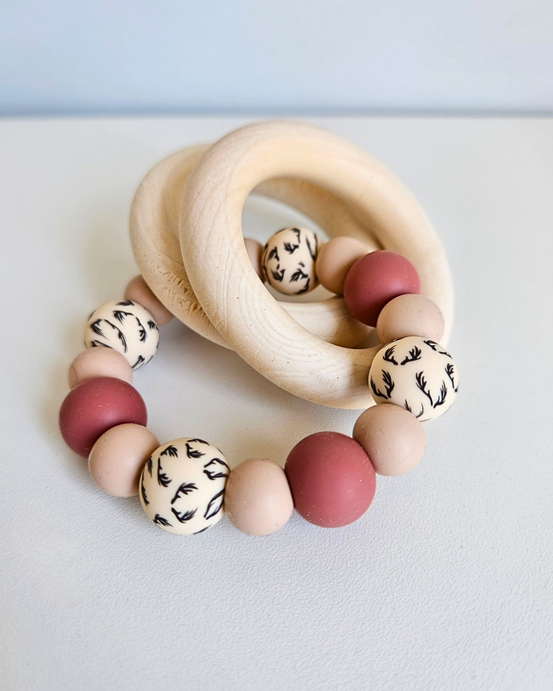 Neutral Antler Teething Rattle