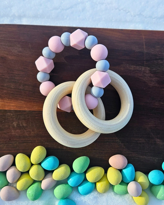 Pretty in Pink Teething Rattle