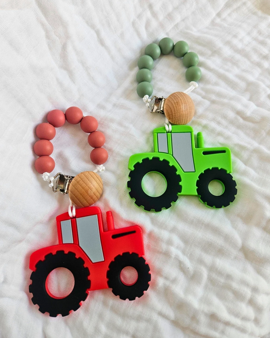 Tractor Teether & Clip Combo