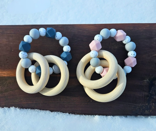 Pastel Teething Rattles